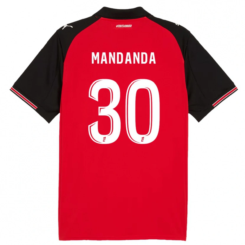 Danxenレディーススティーヴ・マンダンダ#30赤黒ホームシャツ2025/26ジャージーユニフォーム