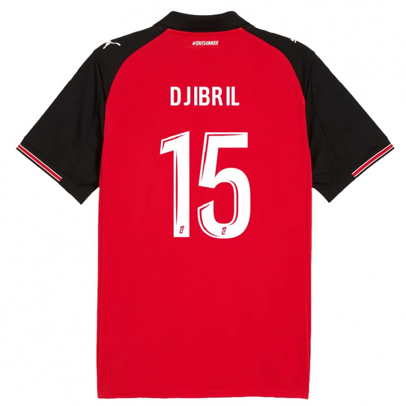 DanxenレディースDjibril Diallo#15赤黒ホームシャツ2025/26ジャージーユニフォーム