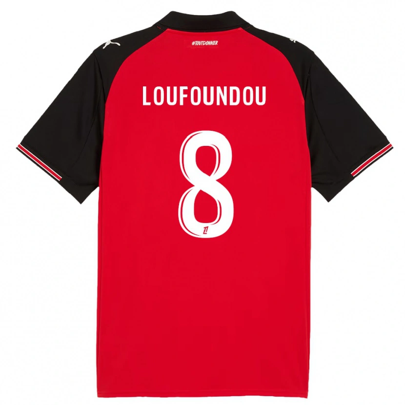 DanxenレディースNoah Loufoundou#8赤黒ホームシャツ2025/26ジャージーユニフォーム