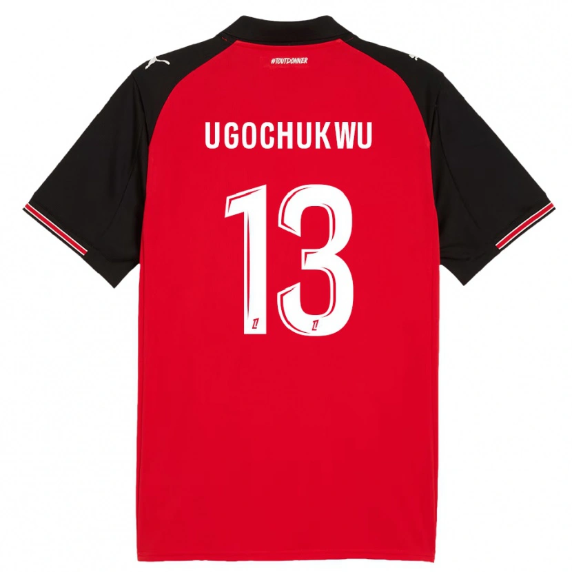 DanxenレディースChibuike Ugochukwu#13赤黒ホームシャツ2025/26ジャージーユニフォーム