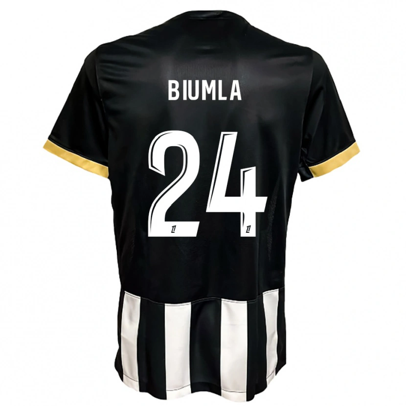 DanxenレディースEmmanuel Biumla#24黒白ホームシャツ2025/26ジャージーユニフォーム