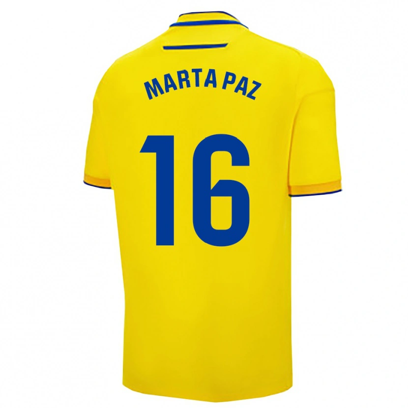 DanxenレディースMarta De Los Milagros Paz Cruz#16黄紺ホームシャツ2025/26ジャージーユニフォーム