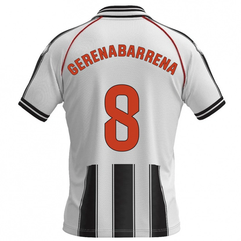 DanxenレディースBeñat Gerenabarrena#8白黒ホームシャツ2025/26ジャージーユニフォーム
