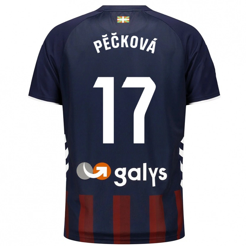 DanxenレディースAlena Pěčková#17紺赤ホームシャツ2025/26ジャージーユニフォーム