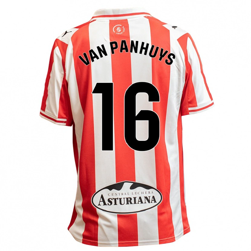 DanxenレディースPieter Van Panhuys#16白赤ホームシャツ2025/26ジャージーユニフォーム