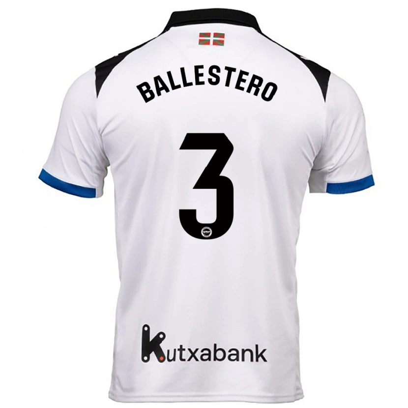 DanxenレディースCarlos Ballestero#3白青アウェイシャツ2025/26ジャージーユニフォーム
