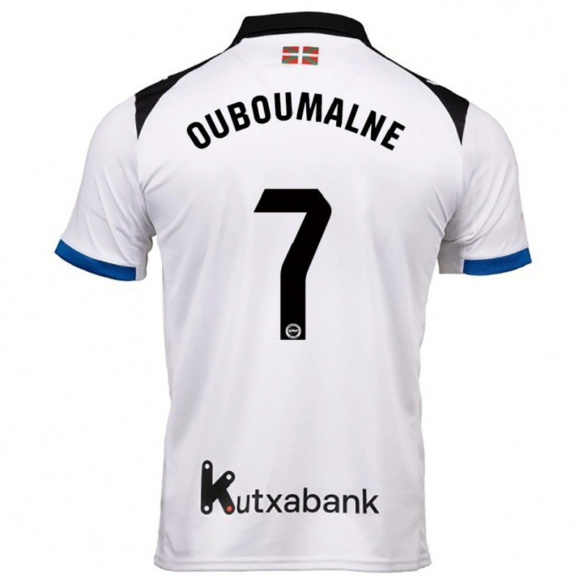 DanxenレディースIbra Ouboumalne#7白青アウェイシャツ2025/26ジャージーユニフォーム