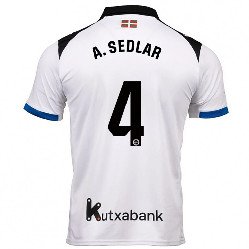 DanxenレディースAleksandar Sedlar#4白青アウェイシャツ2025/26ジャージーユニフォーム