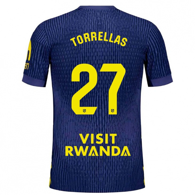 DanxenレディースÓscar Torrellas#27紺黄アウェイシャツ2025/26ジャージーユニフォーム