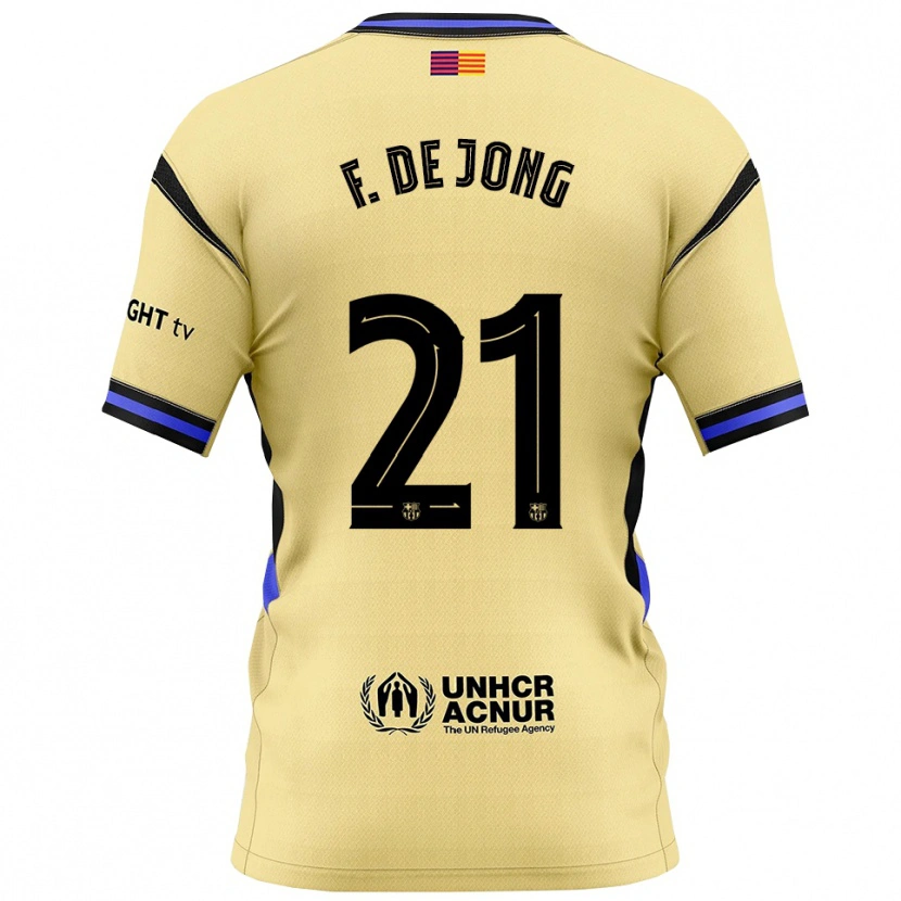 Danxenレディースフレンキー・デ・ヨング#21黄黒アウェイシャツ2025/26ジャージーユニフォーム