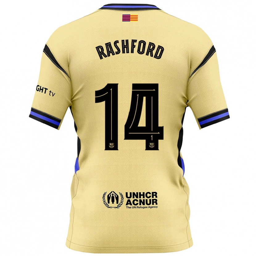 Danxenレディースマーカス・ラッシュフォード#14黄黒アウェイシャツ2025/26ジャージーユニフォーム