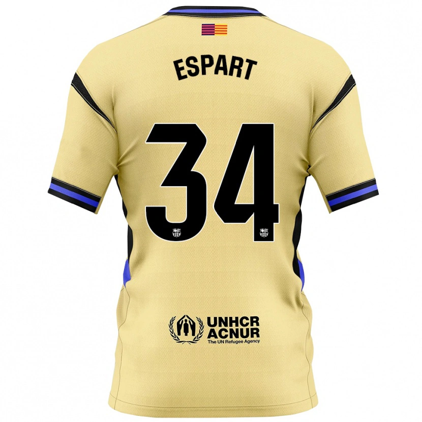 DanxenレディースXavi Espart#34黄黒アウェイシャツ2025/26ジャージーユニフォーム
