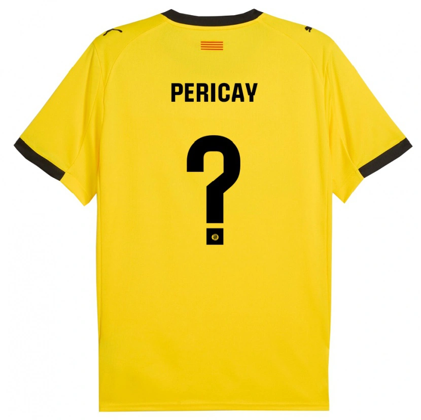 DanxenレディースSergi Pericay#0黄黒アウェイシャツ2025/26ジャージーユニフォーム
