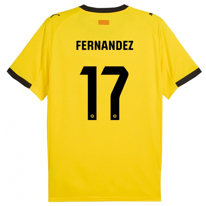 DanxenレディースDaniel Fernández#17黄黒アウェイシャツ2025/26ジャージーユニフォーム