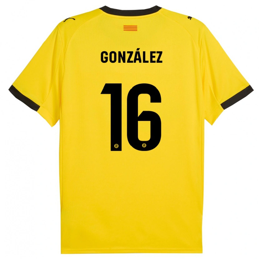 DanxenレディースLau González#16黄黒アウェイシャツ2025/26ジャージーユニフォーム