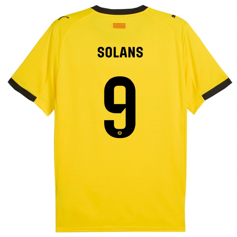Danxenレディースセルジ・ソランス#9黄黒アウェイシャツ2025/26ジャージーユニフォーム