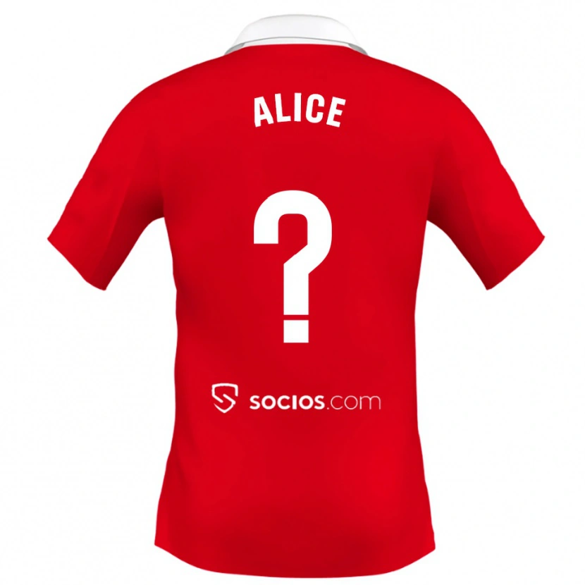 DanxenレディースAlice Marques#0赤白灰アウェイシャツ2025/26ジャージーユニフォーム