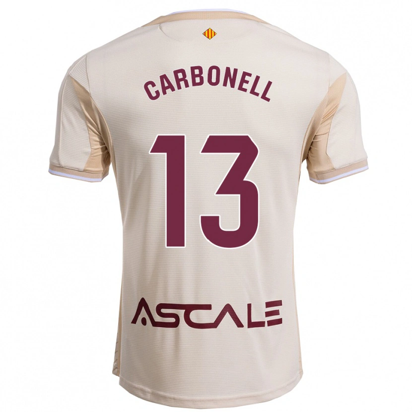 DanxenレディースCarmen Carbonell#13オフホワイトバーガンディアウェイシャツ2025/26ジャージーユニフォーム