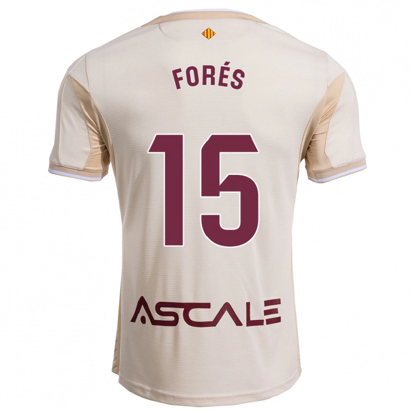 DanxenレディースArnau Forés#15オフホワイトバーガンディアウェイシャツ2025/26ジャージーユニフォーム