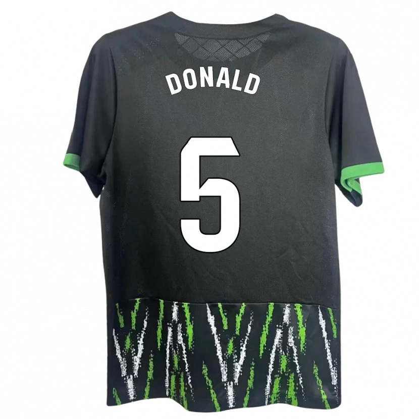 DanxenレディースJohn Donald#5黒緑アウェイシャツ2025/26ジャージーユニフォーム