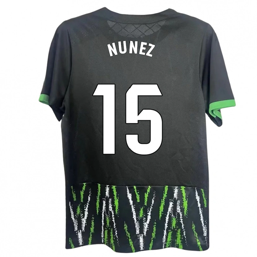 DanxenレディースÁlvaro Núñez#15黒緑アウェイシャツ2025/26ジャージーユニフォーム