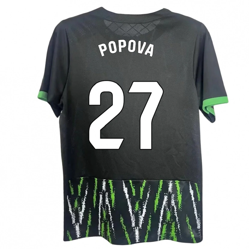DanxenレディースÁngela Popova Fedorova#27黒緑アウェイシャツ2025/26ジャージーユニフォーム