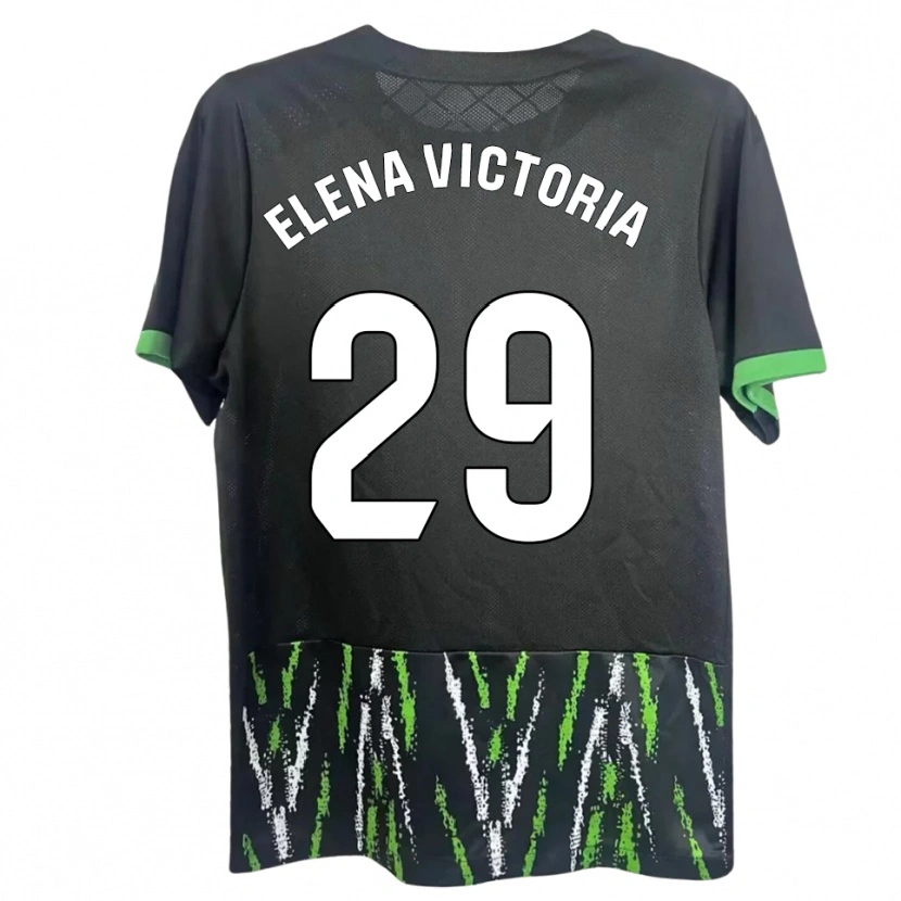 DanxenレディースElena Victoria Mas Berna#29黒緑アウェイシャツ2025/26ジャージーユニフォーム