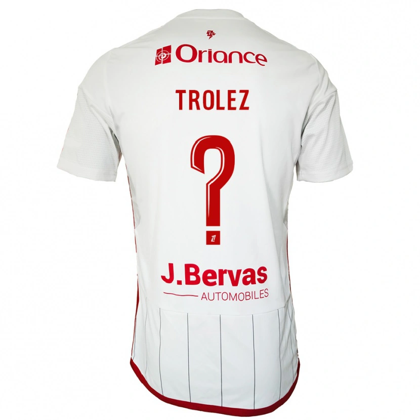 DanxenレディースLoann Trolez#0白赤アウェイシャツ2025/26ジャージーユニフォーム