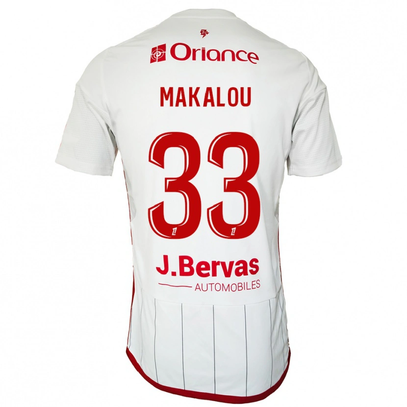 DanxenレディースHamidou Makalou#33白赤アウェイシャツ2025/26ジャージーユニフォーム