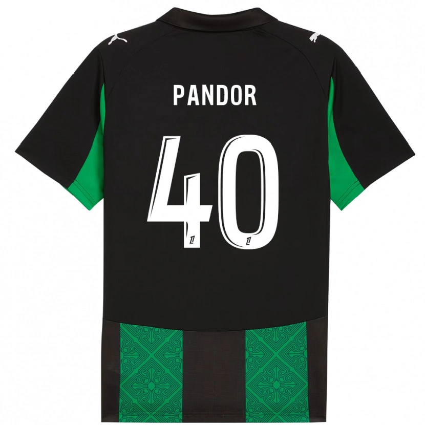 Danxenレディースヤニック・パンドール#40黒緑アウェイシャツ2025/26ジャージーユニフォーム