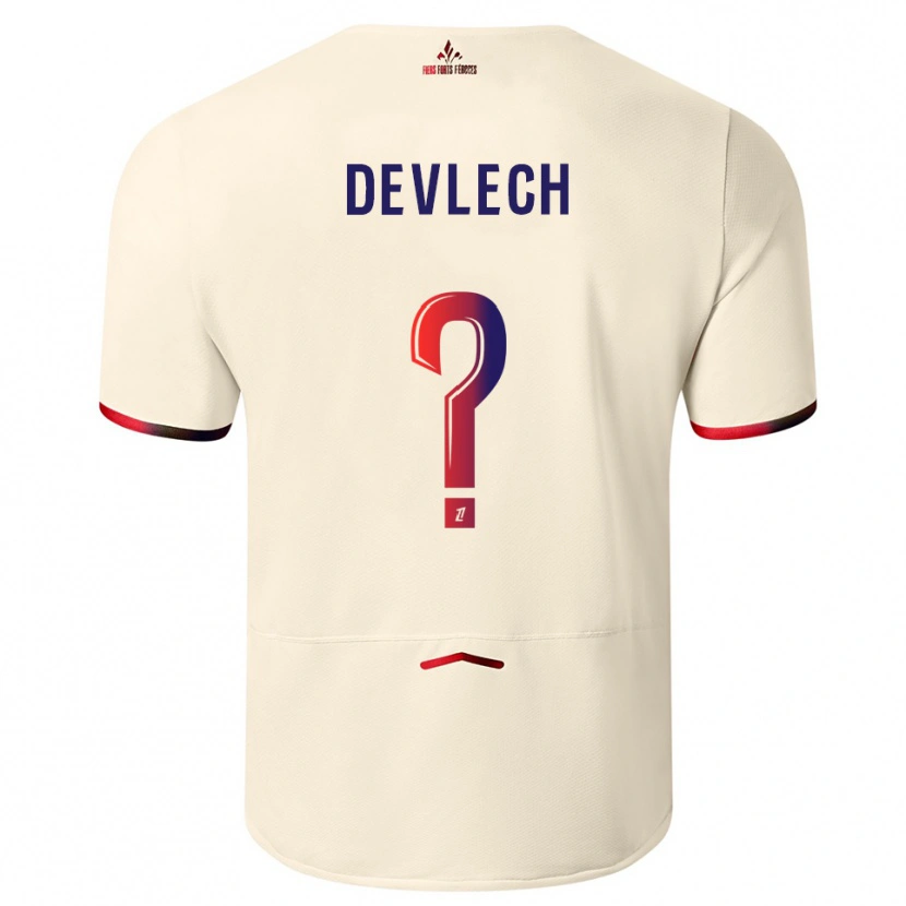 DanxenレディースGwenaëlle Devleesschauwer#0オフホワイト赤アウェイシャツ2025/26ジャージーユニフォーム