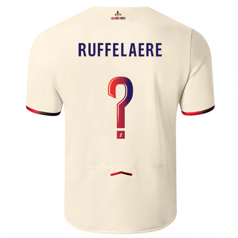 DanxenレディースPerrine Ruffelaere#0オフホワイト赤アウェイシャツ2025/26ジャージーユニフォーム