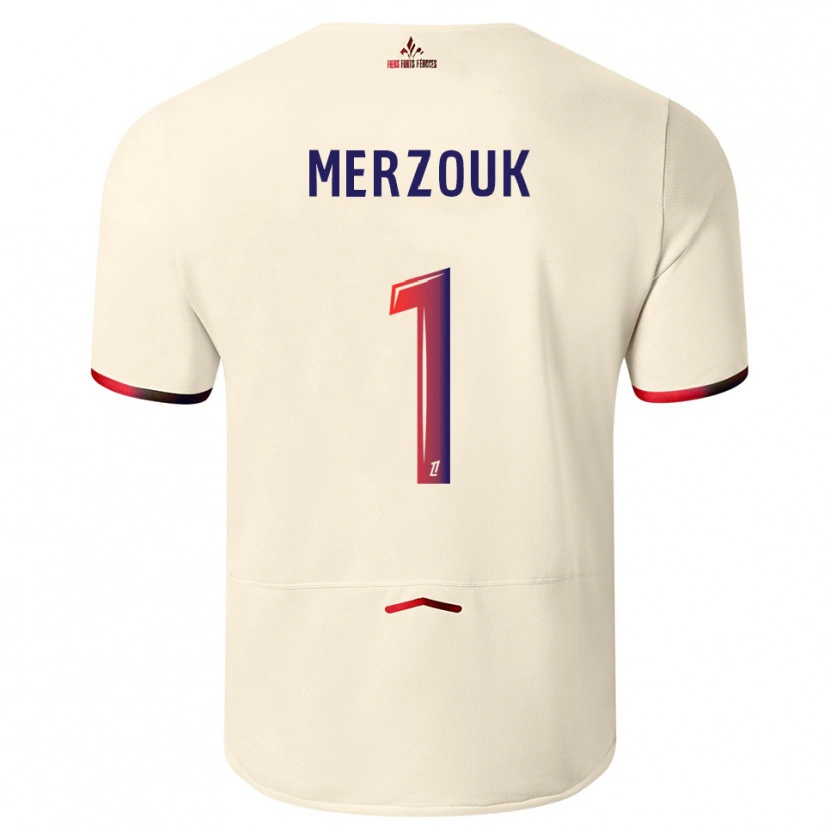 DanxenレディースSamy Merzouk#1オフホワイト赤アウェイシャツ2025/26ジャージーユニフォーム