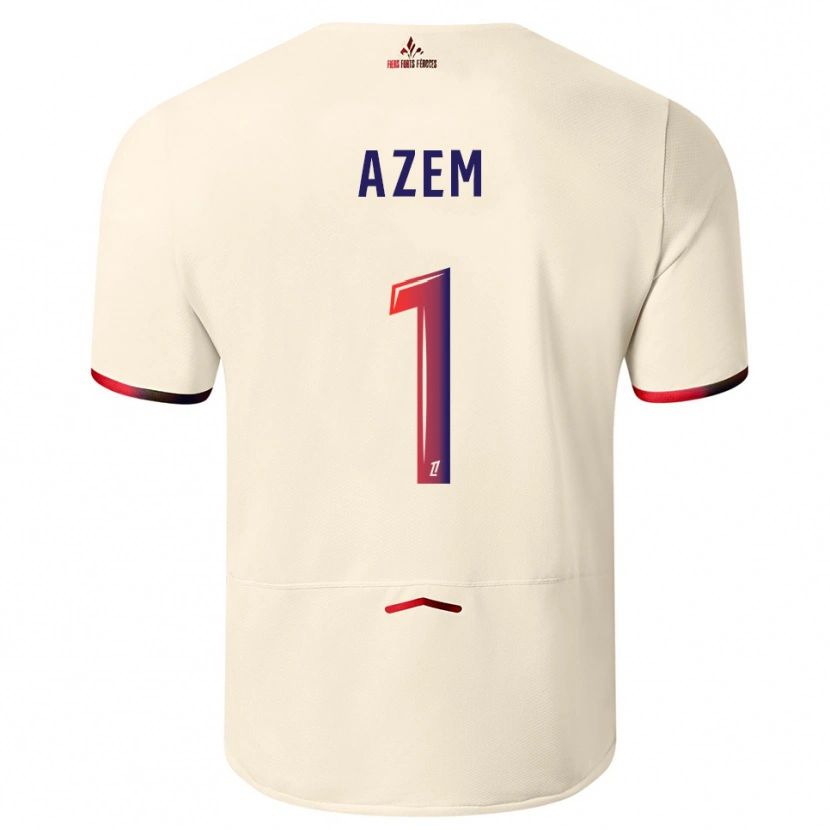 Danxenレディースフロリアン・アゼム#1オフホワイト赤アウェイシャツ2025/26ジャージーユニフォーム