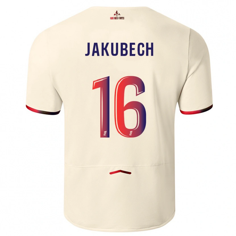 Danxenレディースアダム・ヤクベフ#16オフホワイト赤アウェイシャツ2025/26ジャージーユニフォーム