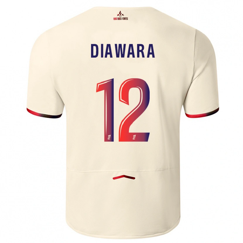 Danxenレディースバカリ・ディアワラ#12オフホワイト赤アウェイシャツ2025/26ジャージーユニフォーム