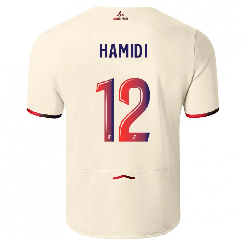 Danxenレディースカメル・ハミディ#12オフホワイト赤アウェイシャツ2025/26ジャージーユニフォーム