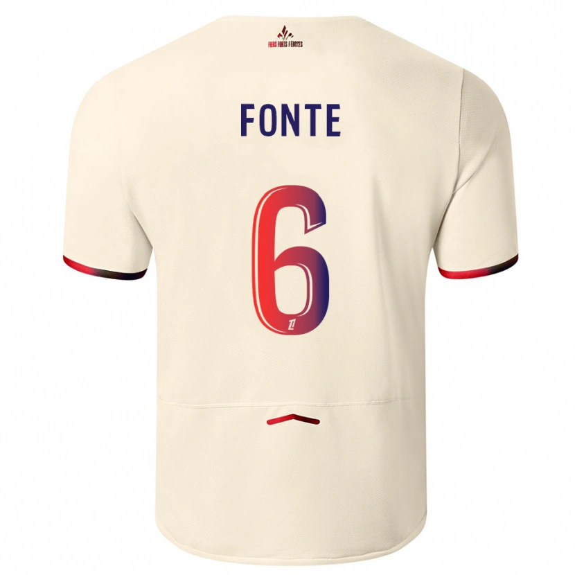 Danxenレディースジョゼ・フォンテ#6オフホワイト赤アウェイシャツ2025/26ジャージーユニフォーム