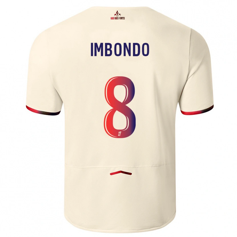 DanxenレディースRamses Imbondo#8オフホワイト赤アウェイシャツ2025/26ジャージーユニフォーム