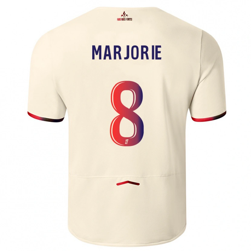 DanxenレディースMarjorie#8オフホワイト赤アウェイシャツ2025/26ジャージーユニフォーム