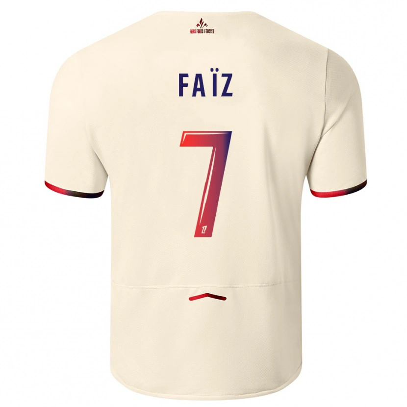 DanxenレディースAdame Faïz#7オフホワイト赤アウェイシャツ2025/26ジャージーユニフォーム