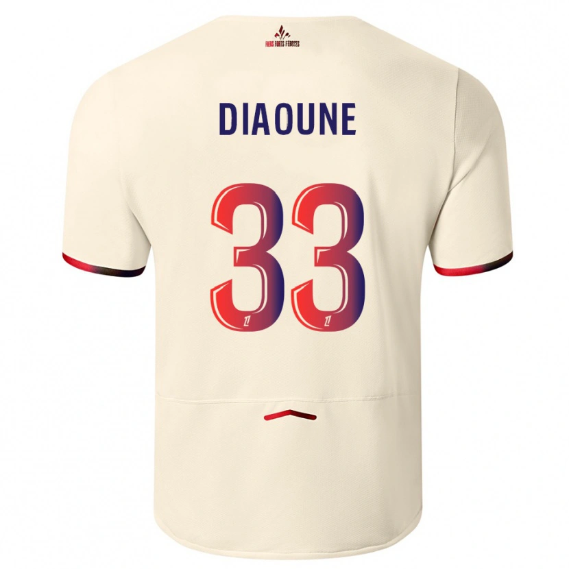 Danxenレディースソリバ・ダイアウン#33オフホワイト赤アウェイシャツ2025/26ジャージーユニフォーム