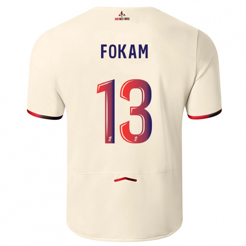 DanxenレディースUlrich Fokam#13オフホワイト赤アウェイシャツ2025/26ジャージーユニフォーム