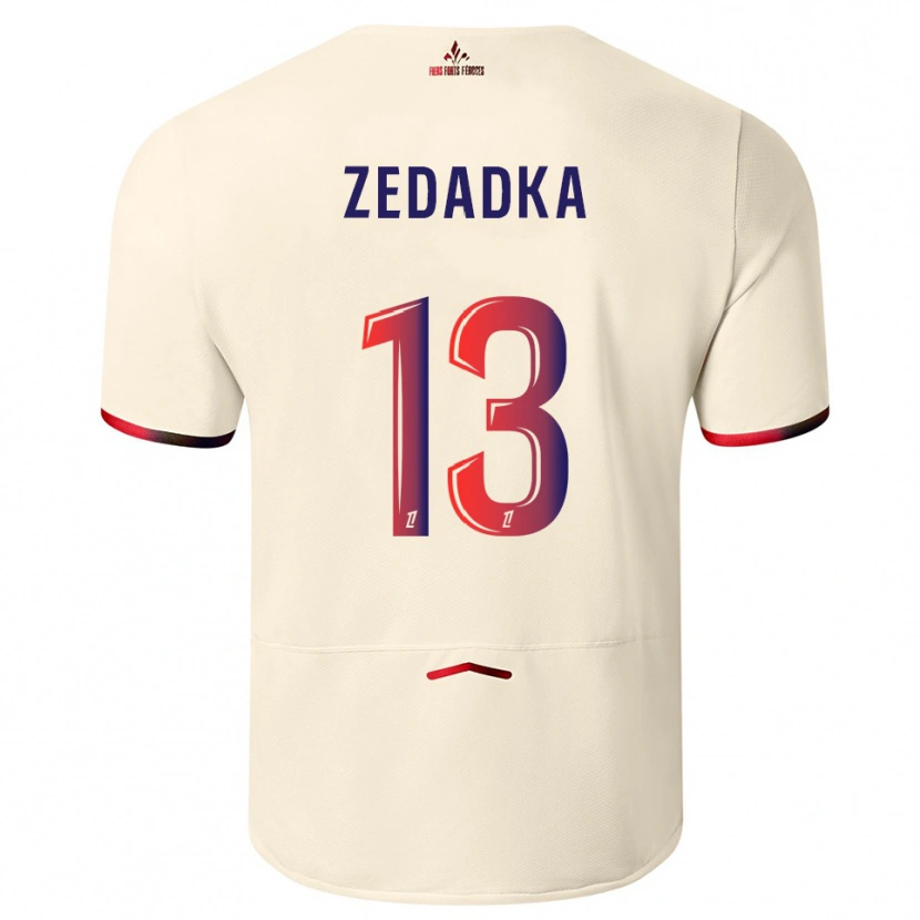 Danxenレディースアキム・ゼダッカ#13オフホワイト赤アウェイシャツ2025/26ジャージーユニフォーム