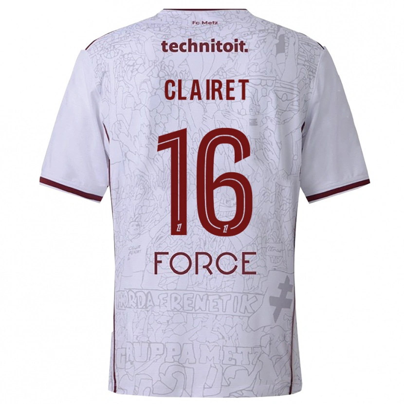DanxenレディースDuncan Clairet#16白バーガンディアウェイシャツ2025/26ジャージーユニフォーム