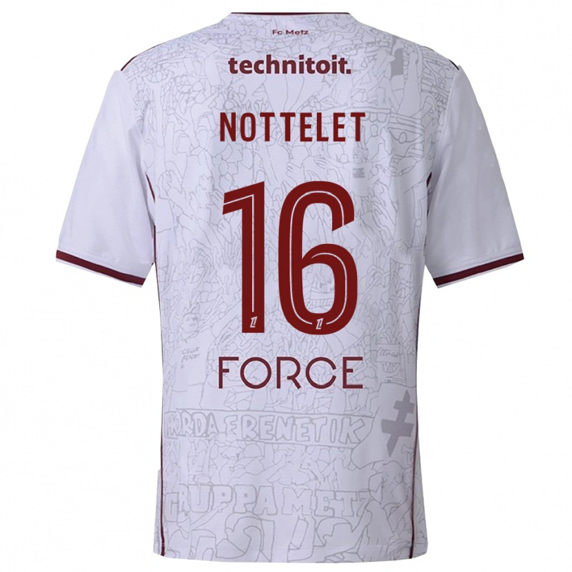 DanxenレディースGillian Nottelet#16白バーガンディアウェイシャツ2025/26ジャージーユニフォーム