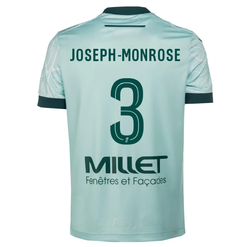 DanxenレディースFlorian Joseph-Monrose#3緑白アウェイシャツ2025/26ジャージーユニフォーム
