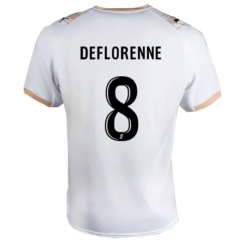 DanxenレディースThéo Deflorenne#8白黒アウェイシャツ2025/26ジャージーユニフォーム