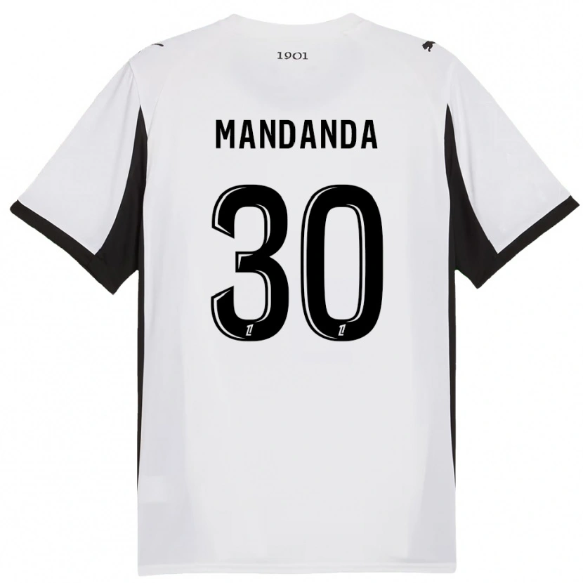 Danxenレディーススティーヴ・マンダンダ#30白黒アウェイシャツ2025/26ジャージーユニフォーム
