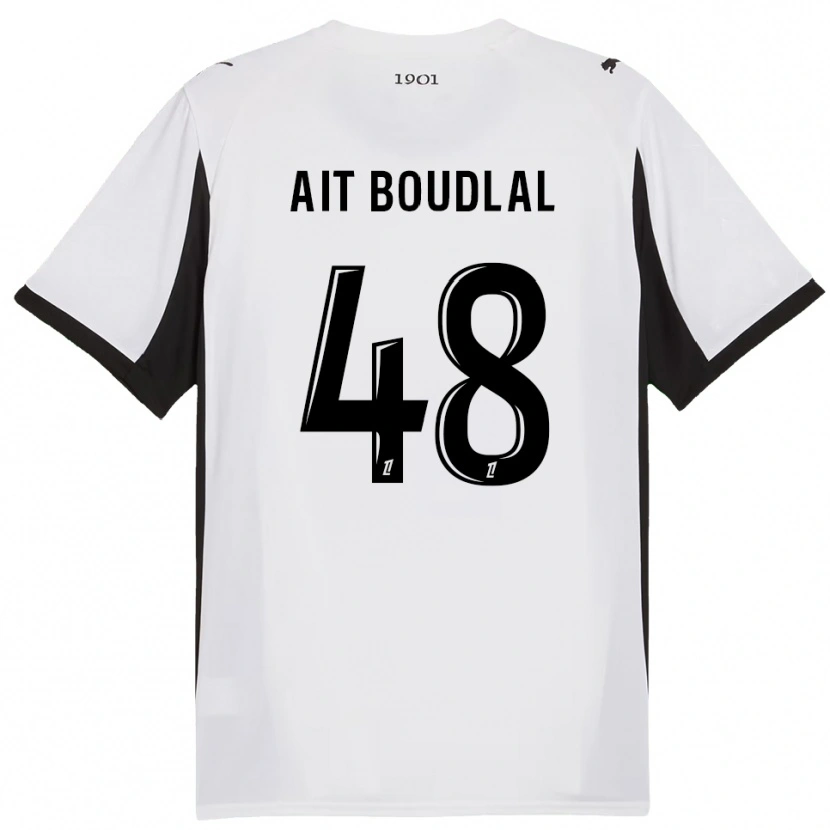 DanxenレディースAbdelhamid Ait Boudlal#48白黒アウェイシャツ2025/26ジャージーユニフォーム